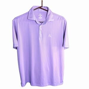 Rhoback Performance Polo Birdie Stripe Pink Blue S/S M Golf Athleisure Athletic